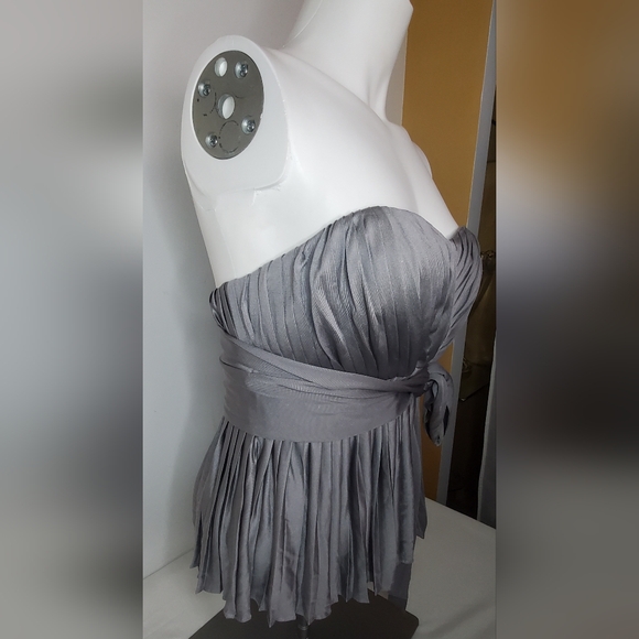 3.1 Phillip Lim Size M Gray Satin Bustier Blouse 100%silk - Picture 2 of 12